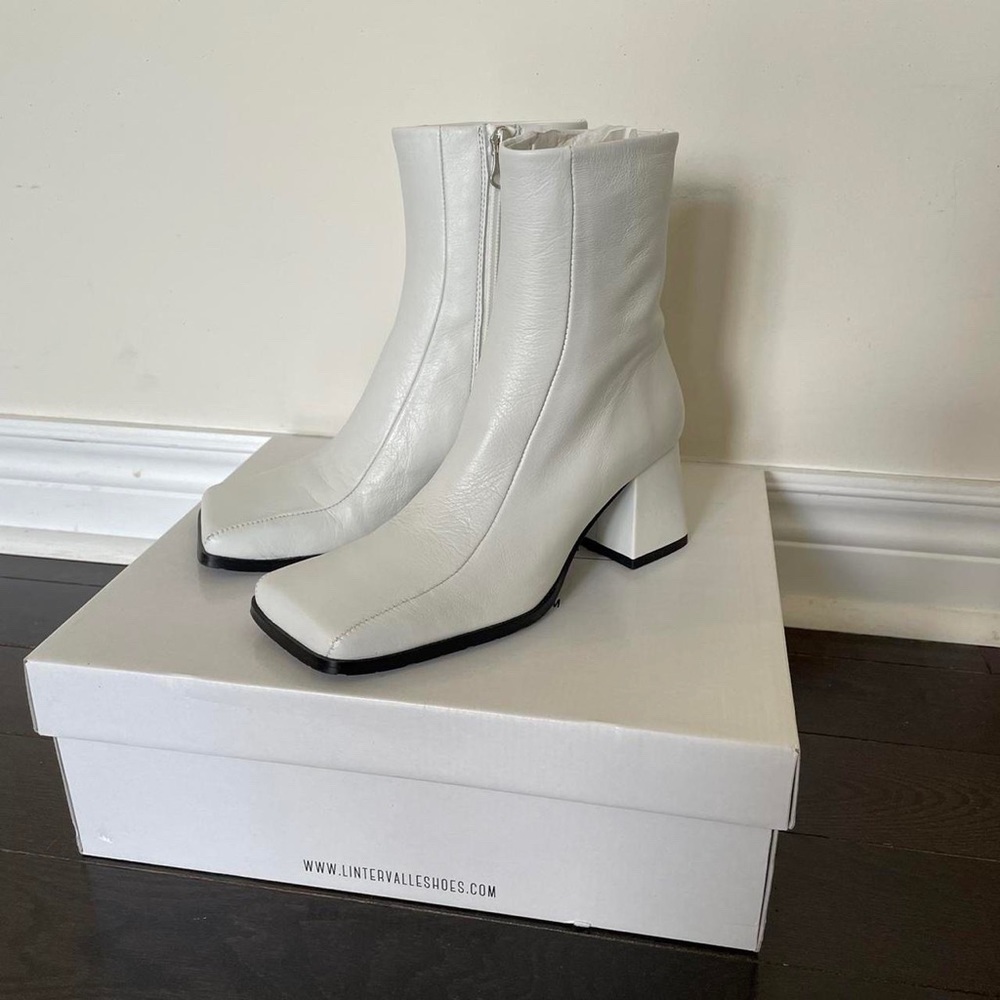 Carlton White Leather | Ankle Boots | L’Intervalle